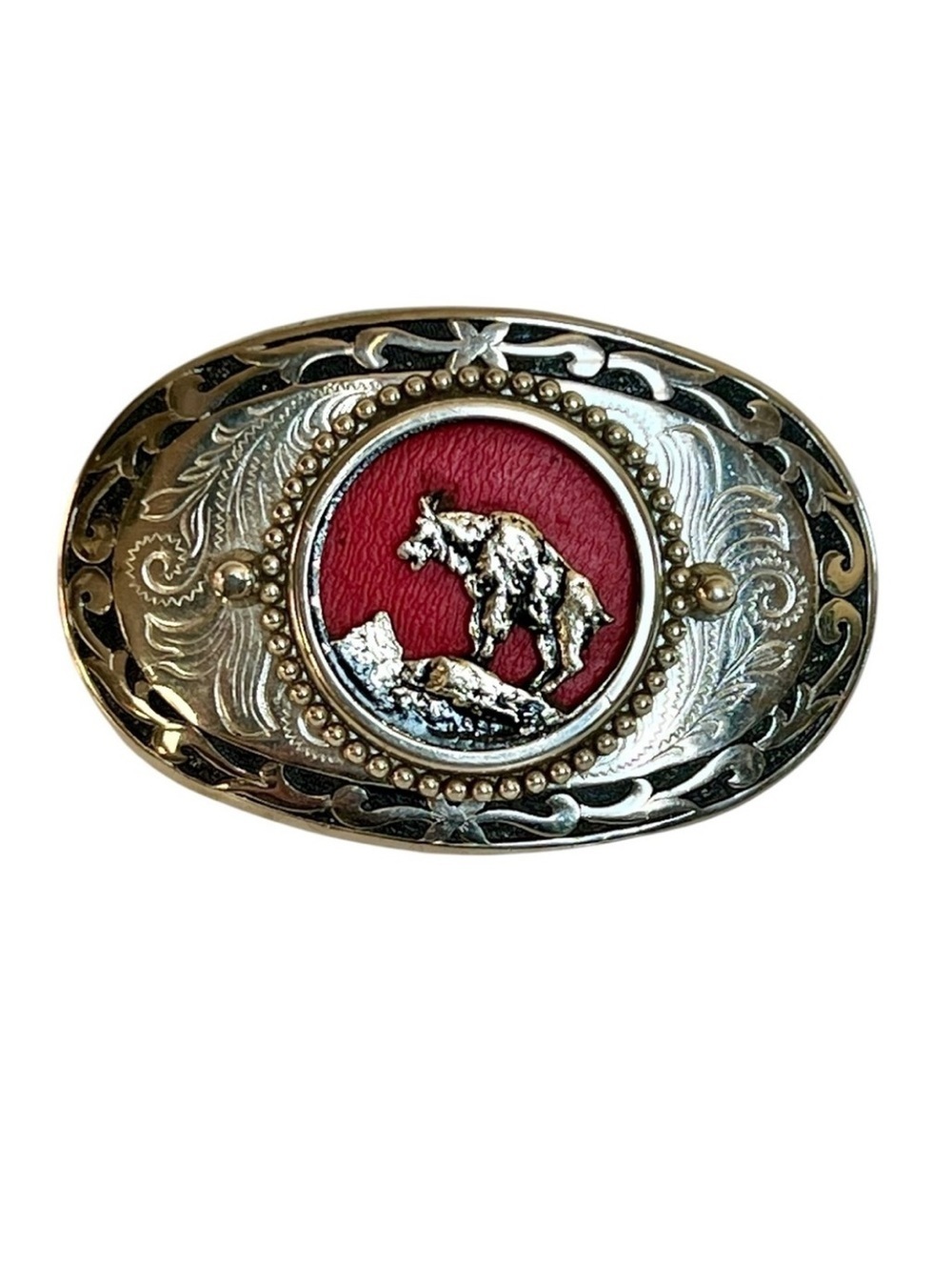 Vintage Silvertone Mountain Goat Billygoat Belt Buckle Western Streetwear Unisex